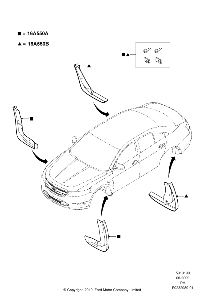90XA - Mudflaps, Accessory; 15/JUN/2009-01/MAR/2019