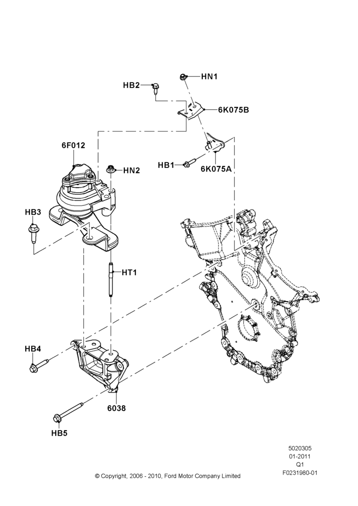 05B - Engine Mounting, 3.5L 4V DOHC VCT SMPI V6 Gas, 3.7L DOHC V6 Gas.; 08/AUG/2011-24/DEC/2014