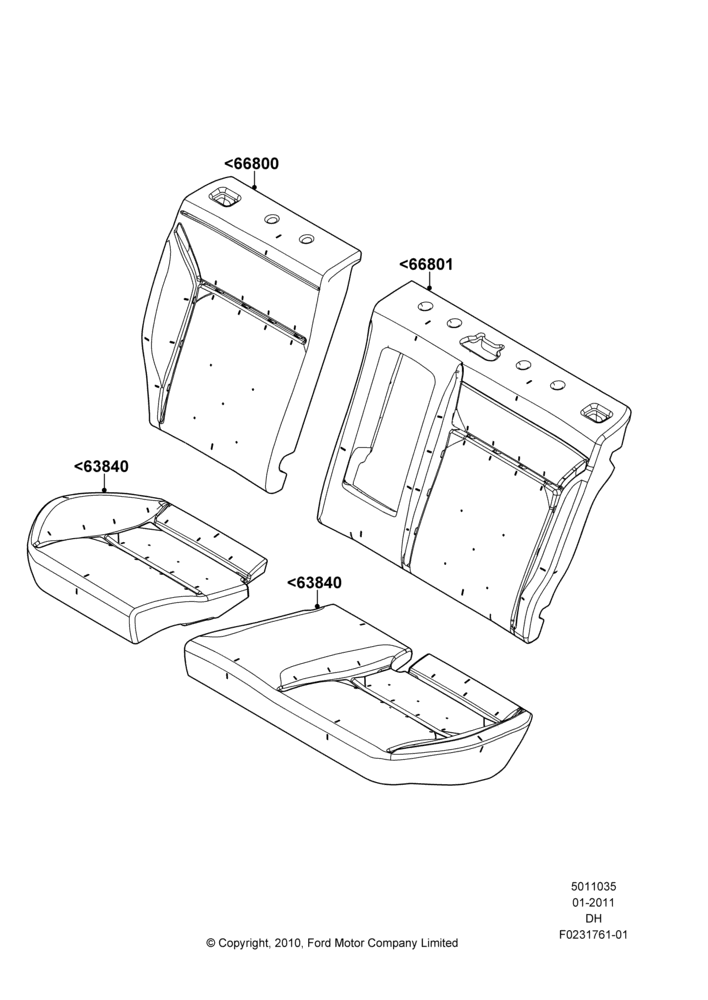 35B - Rear Seat Pads/Valances & Heating, With 60:40 Split - Folding Rr Seat; 31/JAN/2011-08/DEC/2014