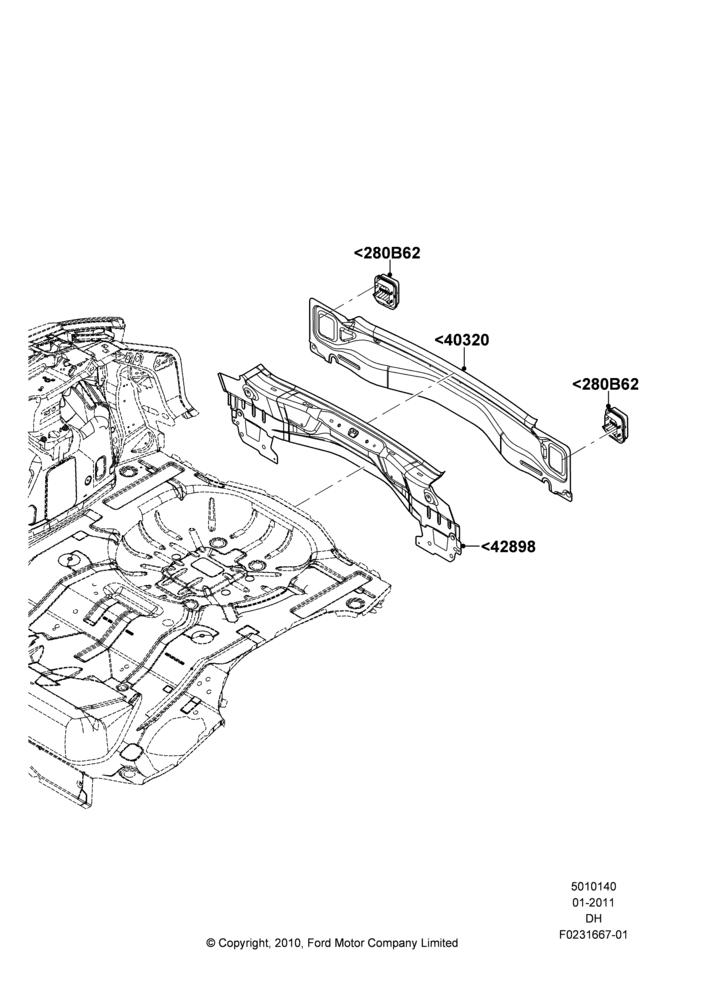 40B - Rear Panels and Rear Package Tray, 5 Door Sedan; 31/JAN/2011-04/MAY/2018