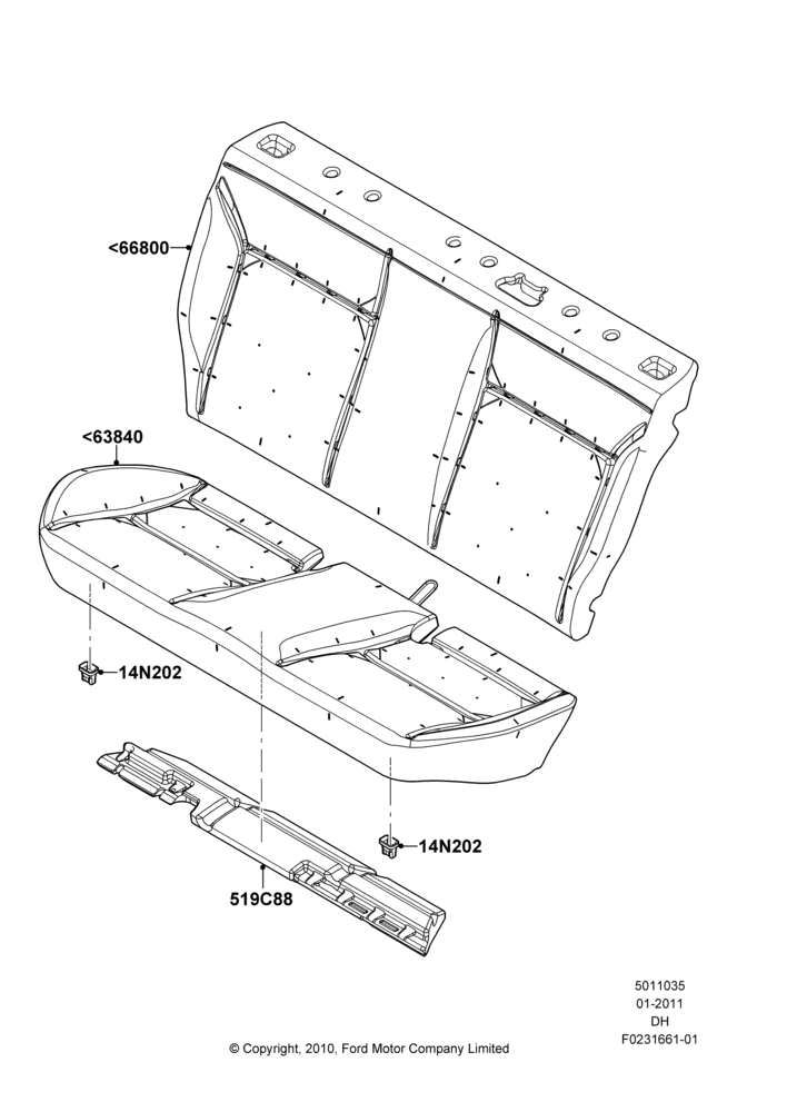 35A - Rear Seat Pads/Valances & Heating, With Full Fold-Down Rear Seat; 31/JAN/2011-06/MAY/2011