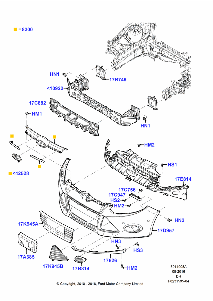 05A - Radiator Grille and Front Bumper, S Series; 31/JAN/2011-08/DEC/2014