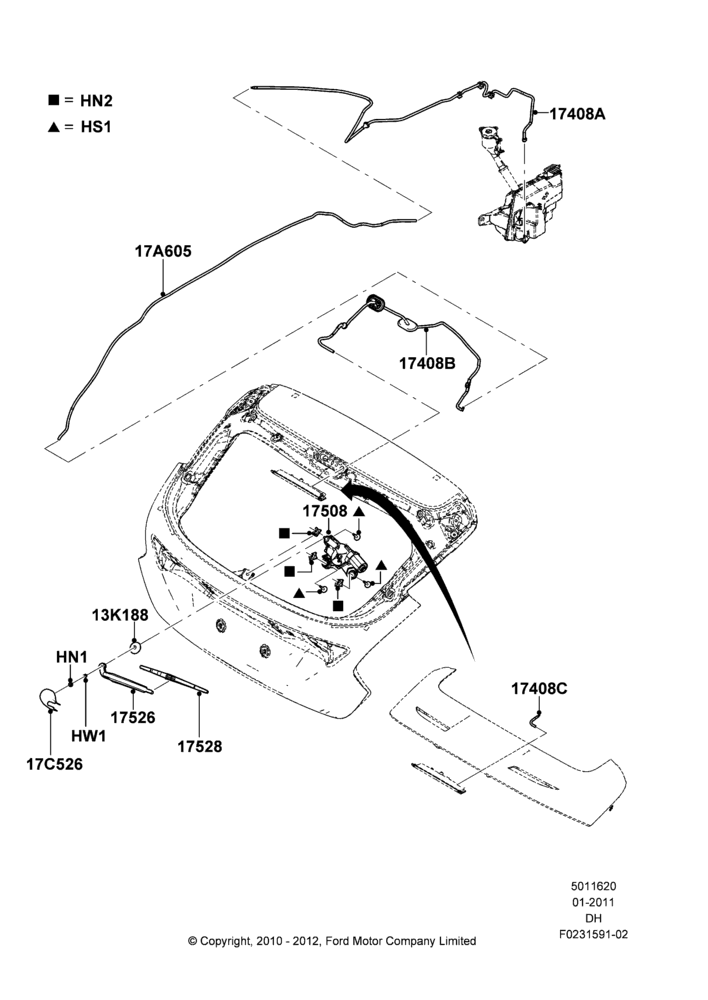 20 - Rear Window Wiper and Washer, 5 Door Sedan; 31/JAN/2011-04/MAY/2018