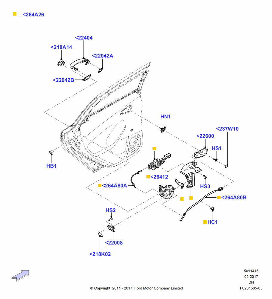 15 - Rear Door Lock Controls; 31/JAN/2011-04/MAY/2018