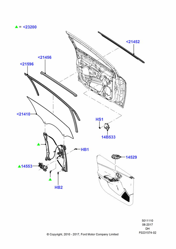 10 - Front Door Glass & Window Controls; 31/JAN/2011-04/MAY/2018