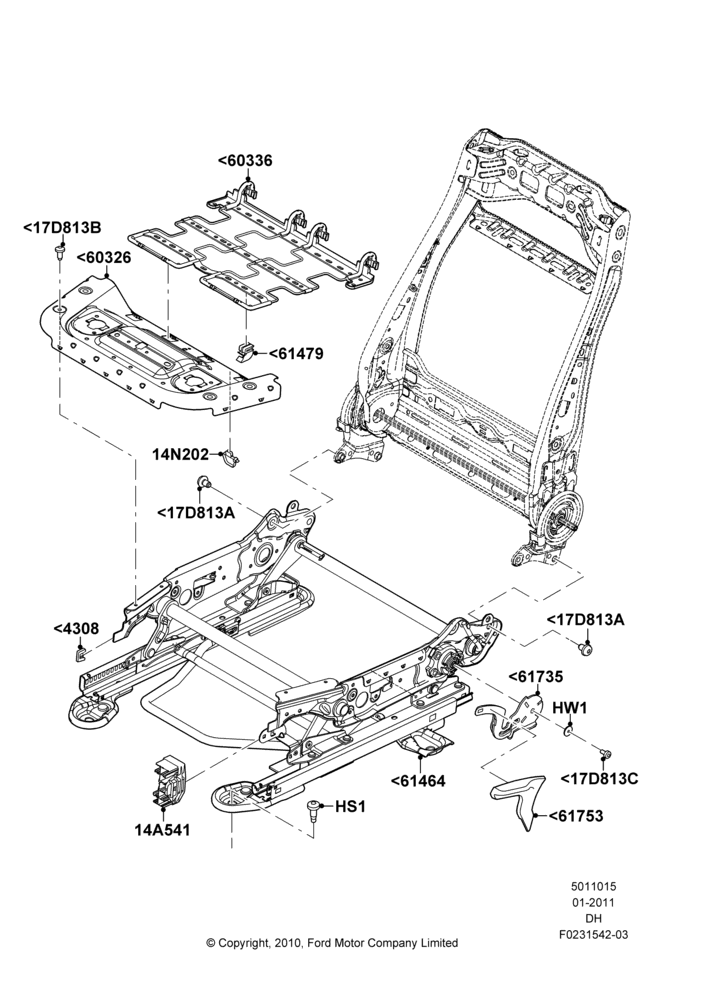 15A - Front Seat Base, With Driver 4 Way Mnl.Seat Adjuster, Driver Seat; 31/JAN/2011-08/DEC/2014