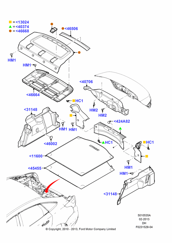 35A - Load Compartment Trim, 4 Door Sedan; 31/JAN/2011-08/DEC/2014