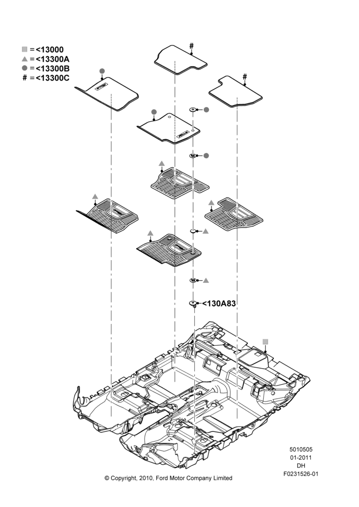 05A - Floor Trim, SE, Series 66, S Series, Sel Version; 31/JAN/2011-08/DEC/2014