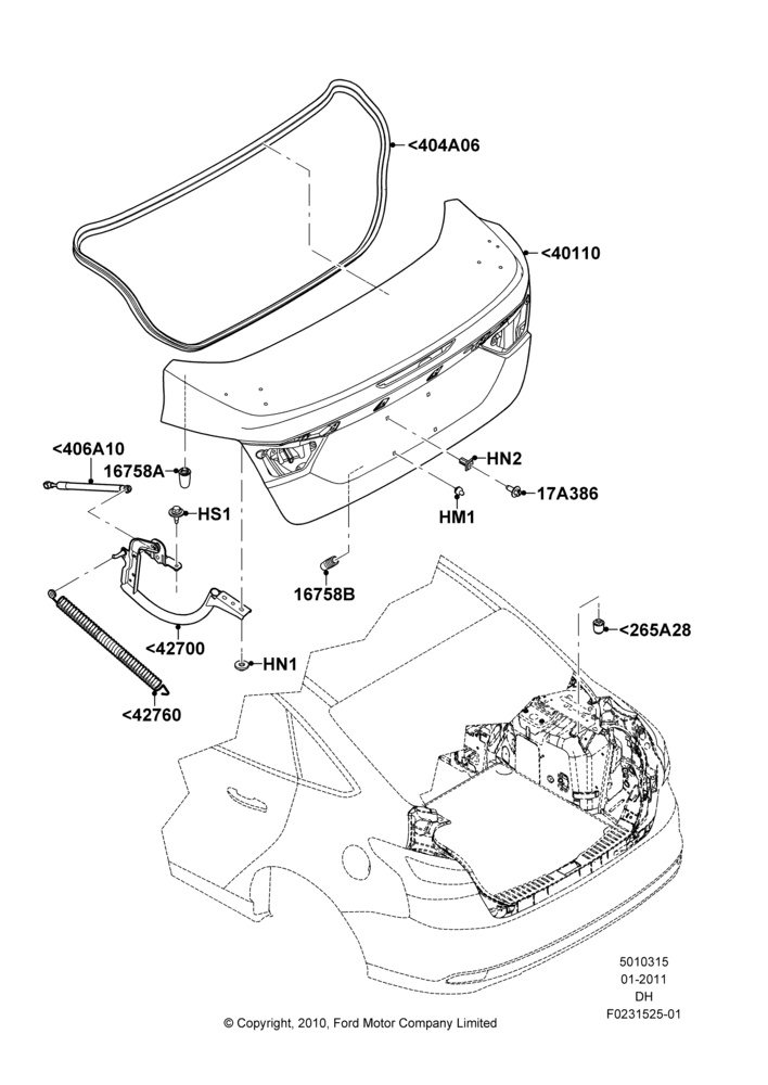 15A - Luggage Compartment Door, 4 Door Sedan; 31/JAN/2011-04/MAY/2018