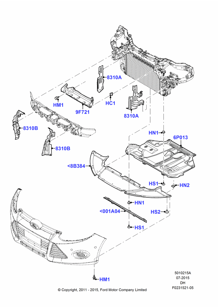 15A - Air Deflectors, Less Radiator Shutters, Less BEV Version; 31/JAN/2011-08/DEC/2014