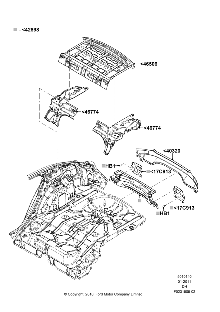 40A - Rear Panels and Rear Package Tray, 4 Door Sedan; 31/JAN/2011-04/MAY/2018