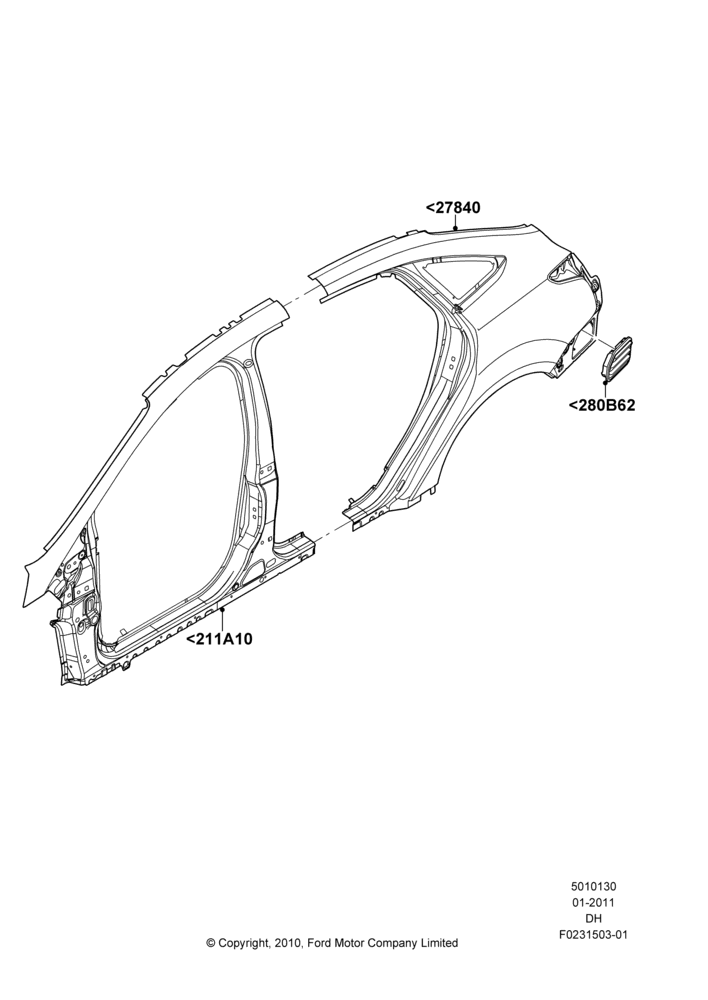 30A - Side Panels - Outer, 4 Door Sedan; 31/JAN/2011-04/MAY/2018