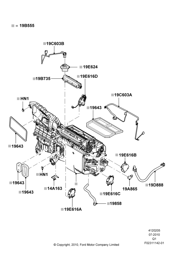 05D - Heater/Air Cond.External Components, Dual Zone Auto Temp Control A/C; 12/JUL/2010-08/AUG/2011