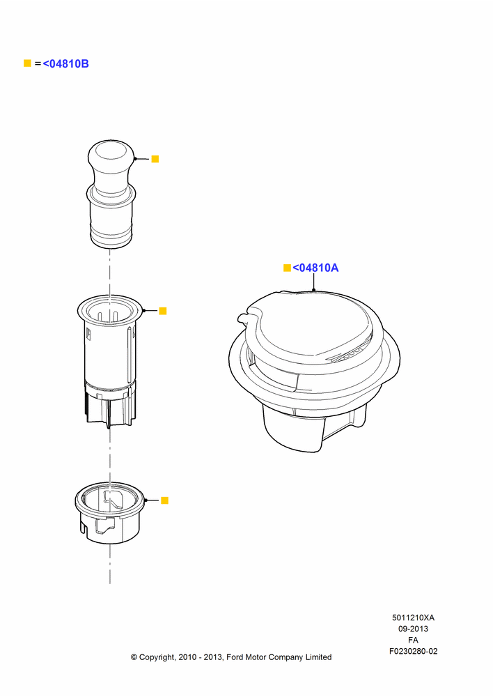 10XA - Console - Floor, Accessory Smokers Pack; 22/FEB/2010-05/JUL/2016