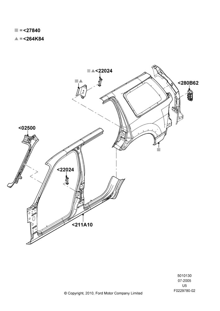 30B - Side Panels - Outer; 19/JUL/2005-16/DEC/2010