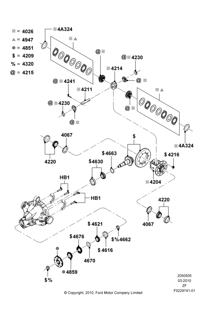 Components - Rear Axle Diff & Carr., 3.7L 4V PFI V6 NA Gas, MOD 5.0L-4V DOHC SEFI NA, Rear Axle Limited Slip Differential