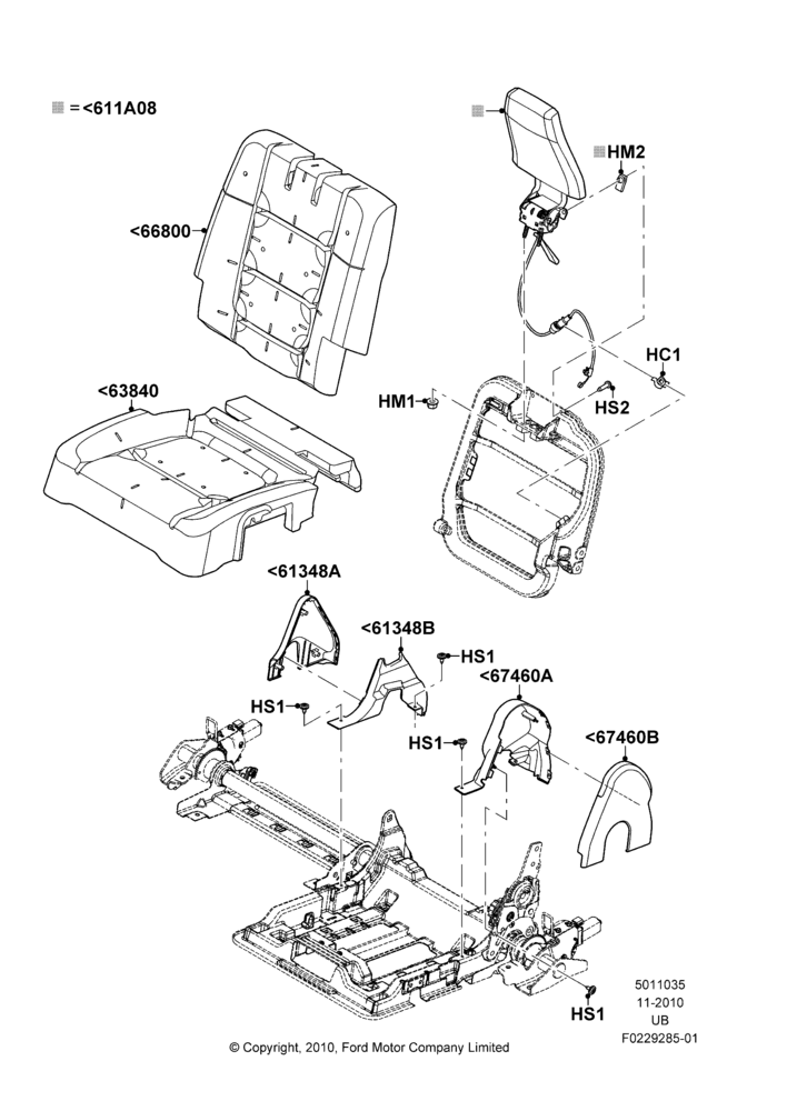 35J - Rear Seat Pads/Valances & Heating, With 3rd Row High Level Seat, With Third Row Power Folding Seat; 04/OCT/2010-04/MAY/2015