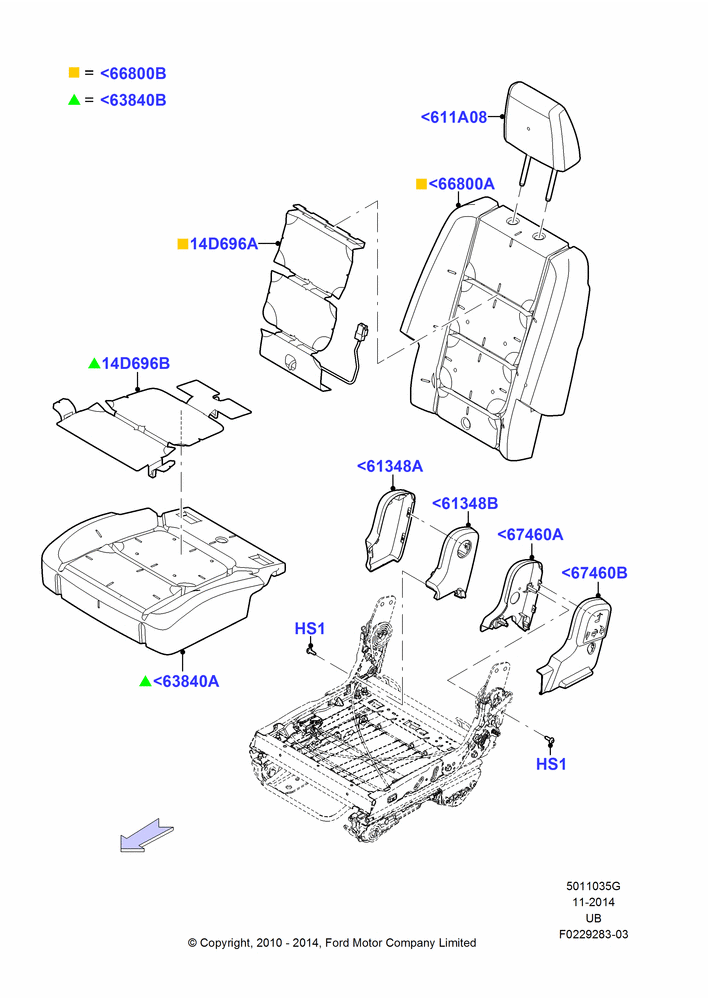 35G - Rear Seat Pads/Valances & Heating, With 2nd Row Quad Power Fold Seat; 04/OCT/2010-04/MAY/2015
