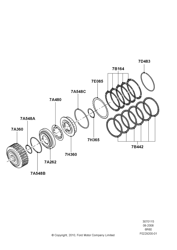 15J - Forward Clutch and Components, 5.4L 3V V8, 6 Speed Automatic Trans (6R80), 6.2L 16V OHC NA V8 Gas; 18/AUG/2008-03/NOV/2010