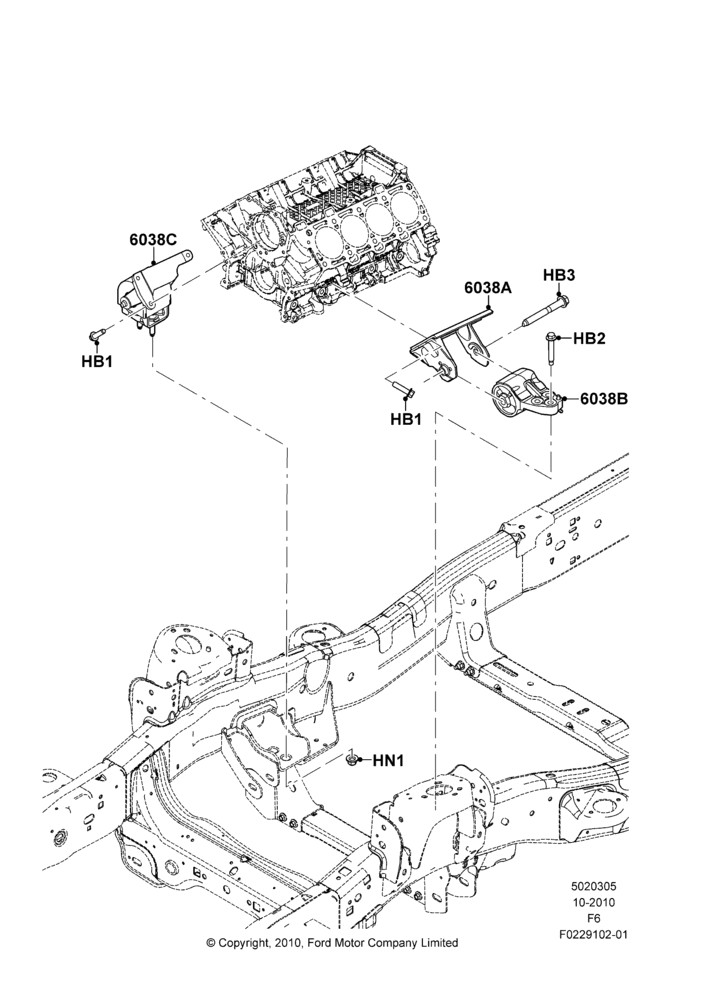05L - Engine Mounting, MOD 5.0L-4V DOHC SEFI NA; 03/NOV/2010-23/DEC/2014