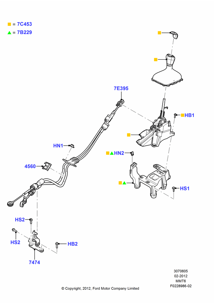 05K - Gear Change Lever - Manual Trans, 6-Speed Manual Transaxle - MMT6; 30/JUL/2012-04/MAY/2018