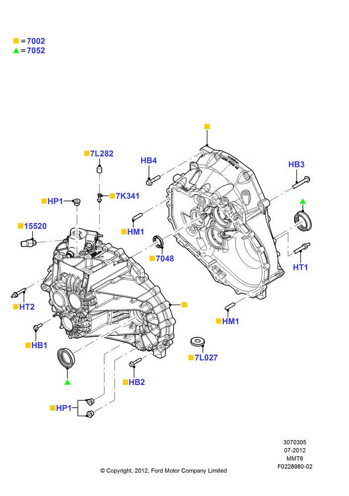 05C - Manual Transmission and Case, 6-Speed Manual Transaxle - MMT6; 30/JUL/2012-15/DEC/2014