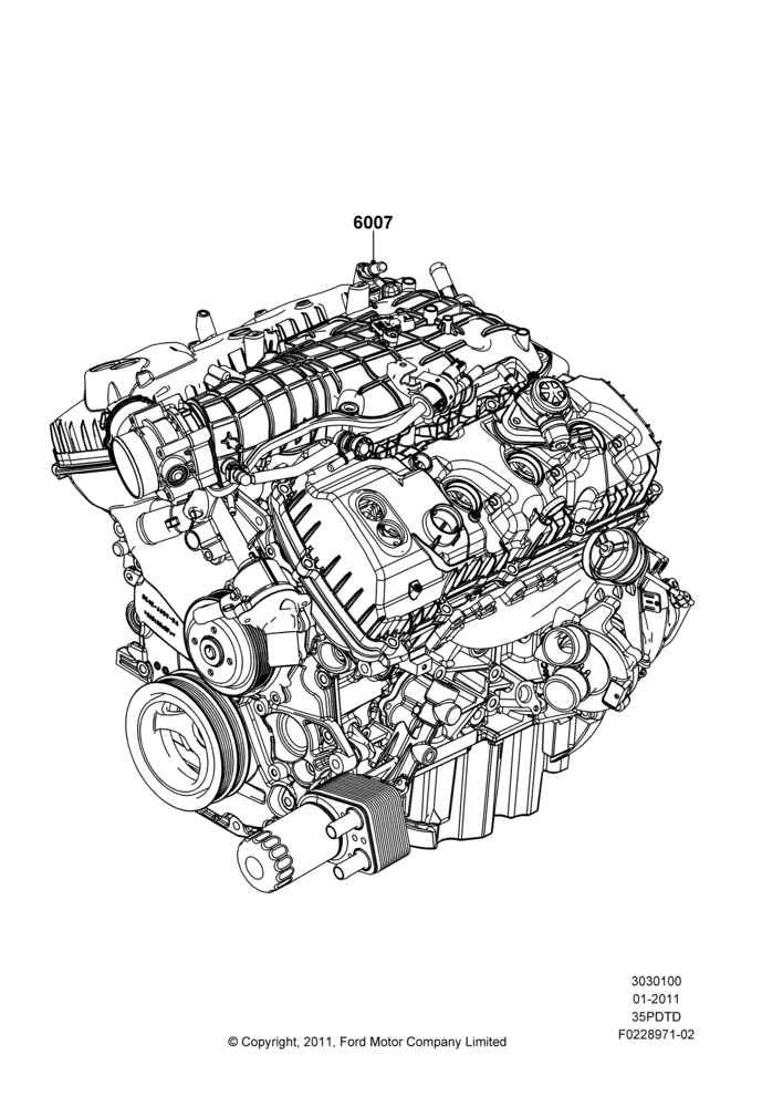 00C - Engine Assy Fully Dressed, 3.5L V6 Gas DOHC TIVCT; 03/JAN/2011-23/DEC/2014