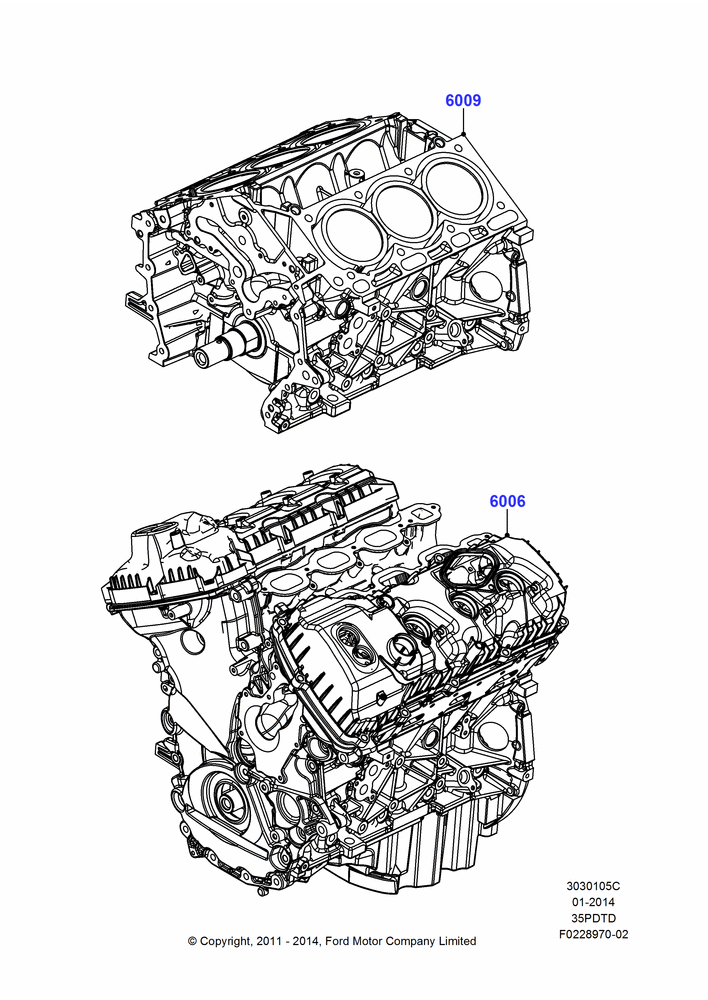 05C - Service Engine and Short Block, 3.5L V6 Gas DOHC TIVCT; 03/JAN/2011-23/DEC/2014