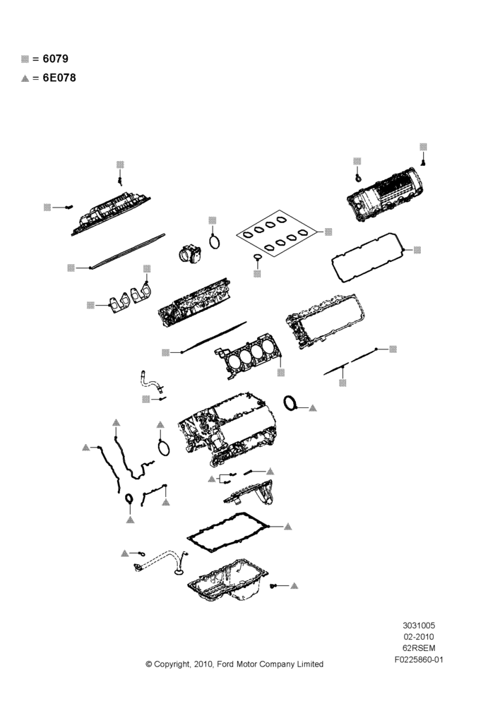 05A - Engine Gasket Kits, 6.2L 16V OHC NA V8 Gas; 01/FEB/2010-23/DEC/2014