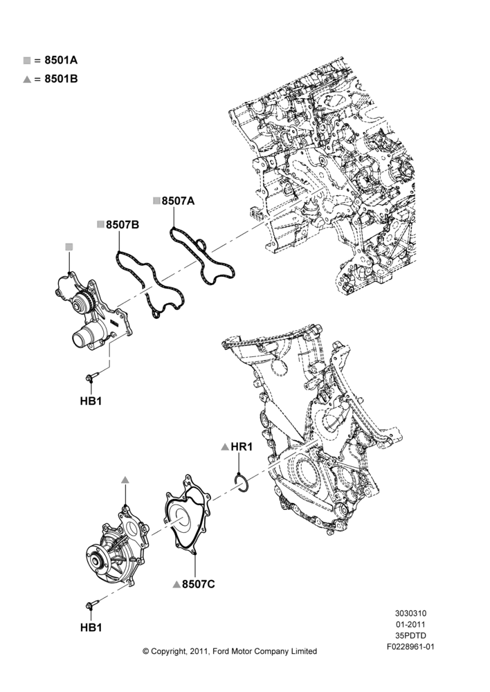 Water Pump, 3.5L V6 Gas DOHC TIVCT