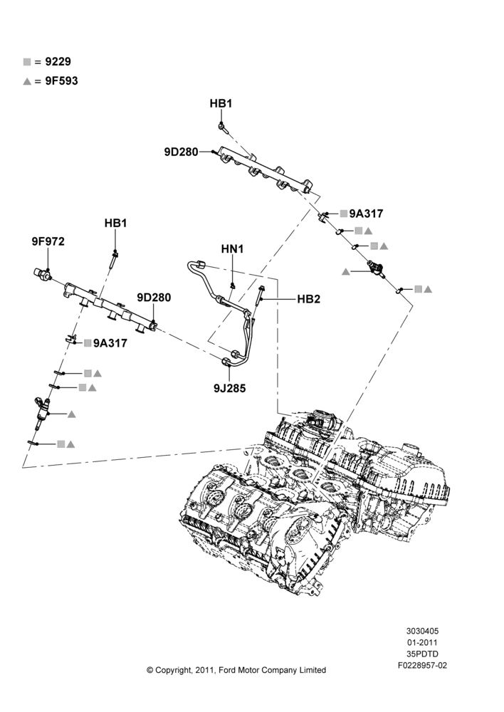 05C - Fuel Injectors and Pipes, 3.5L V6 Gas DOHC TIVCT; 03/JAN/2011-23/DEC/2014