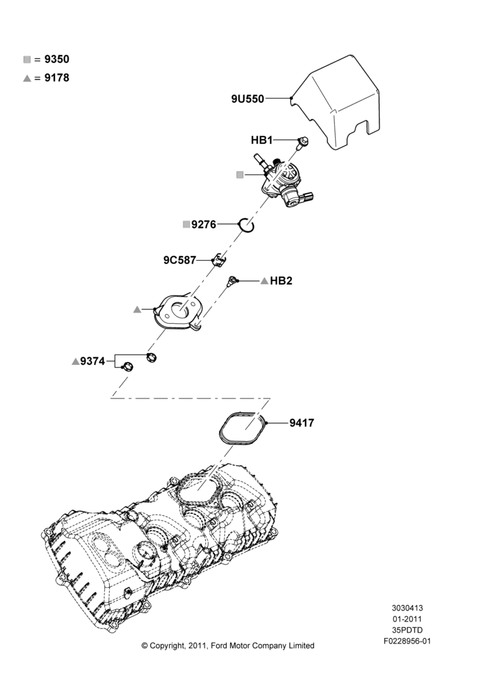 13C - Fuel Injection Pump-Engine Mounted, 3.5L V6 Gas DOHC TIVCT; 03/JAN/2011-23/DEC/2014