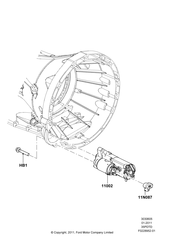 05C - Starter Motor, 3.5L V6 Gas DOHC TIVCT; 03/JAN/2011-23/DEC/2014
