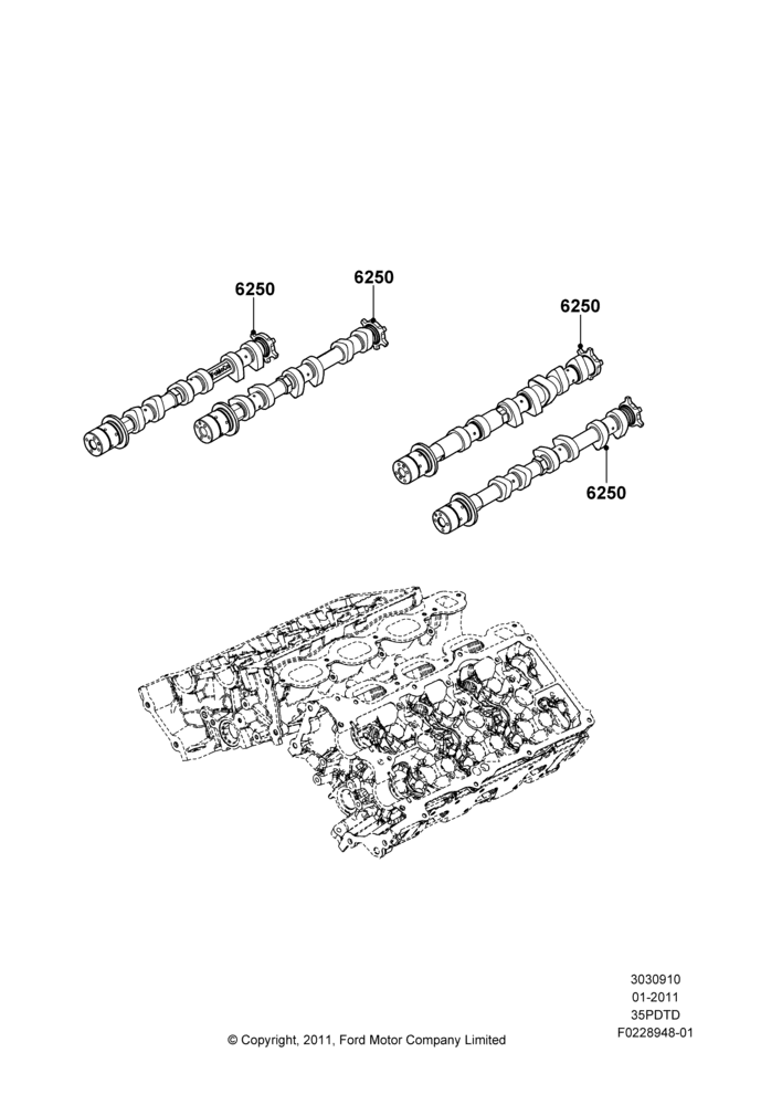 Camshaft, 3.5L V6 Gas DOHC TIVCT