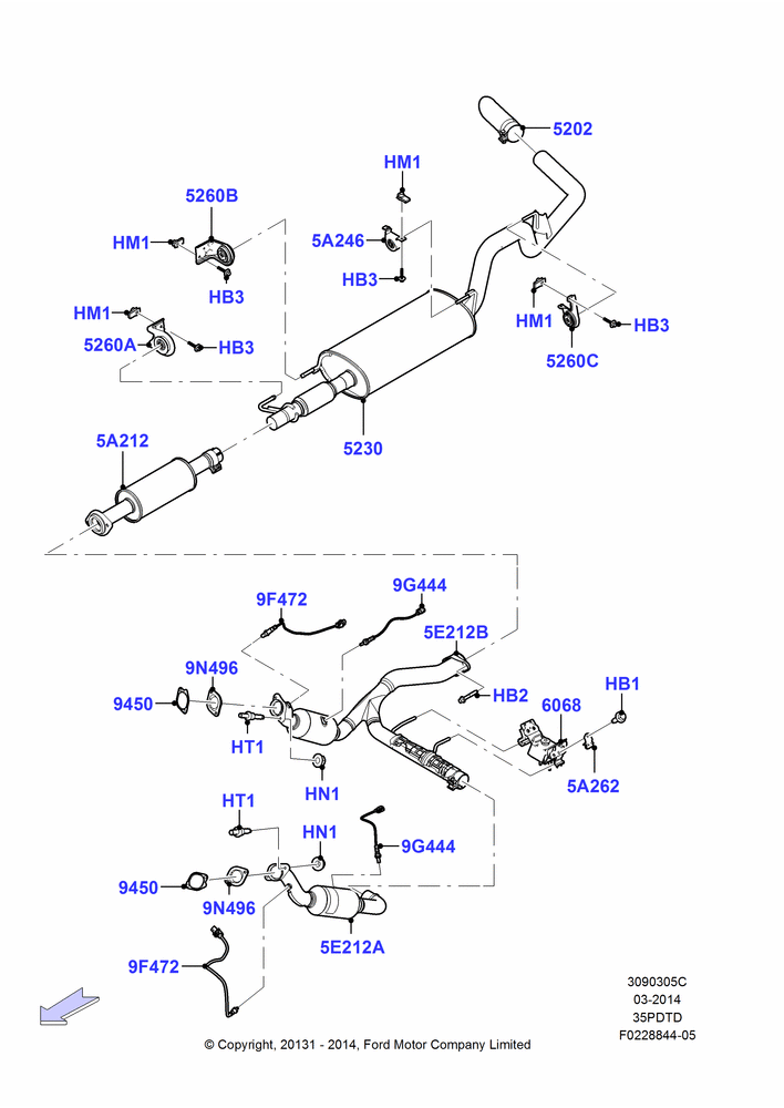 Exhaust System, 3.5L V6 Gas DOHC TIVCT
