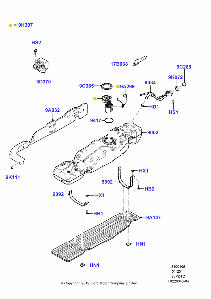 05C - Fuel Tank, 145"/3675MM Wheelbase, 157"/3989MM Wheelbase, 163"/4140MM Wheelbase, 3.5L V6 Gas DOHC TIVCT; 03/JAN/2011-07/NOV/2011