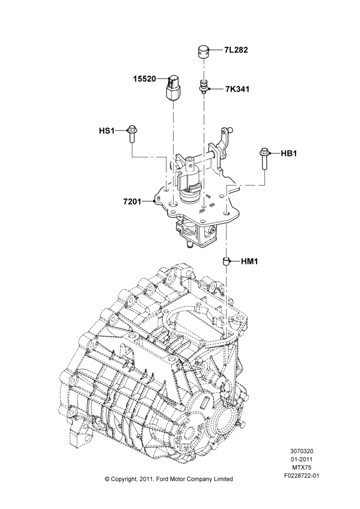 20E - Manual Transaxle Gearshift, 5-Speed Manual Trans - MTX75; 31/JAN/2011-04/MAY/2018