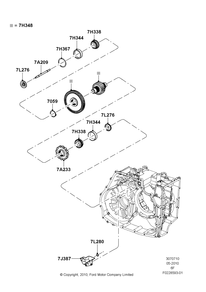 10G - Transfer Drive Components, 6 Speed Auto Transmission 6F50; 12/JUL/2010-24/DEC/2014