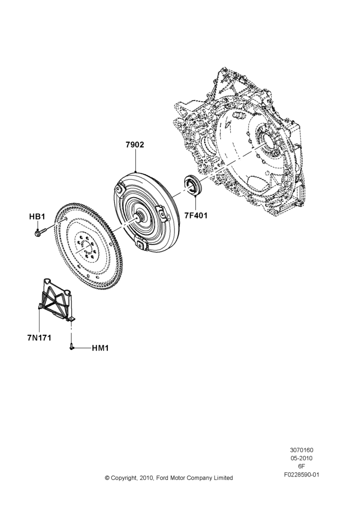 60F - Converter, 6 Speed Auto Transmission 6F50; 12/JUL/2010-24/DEC/2014