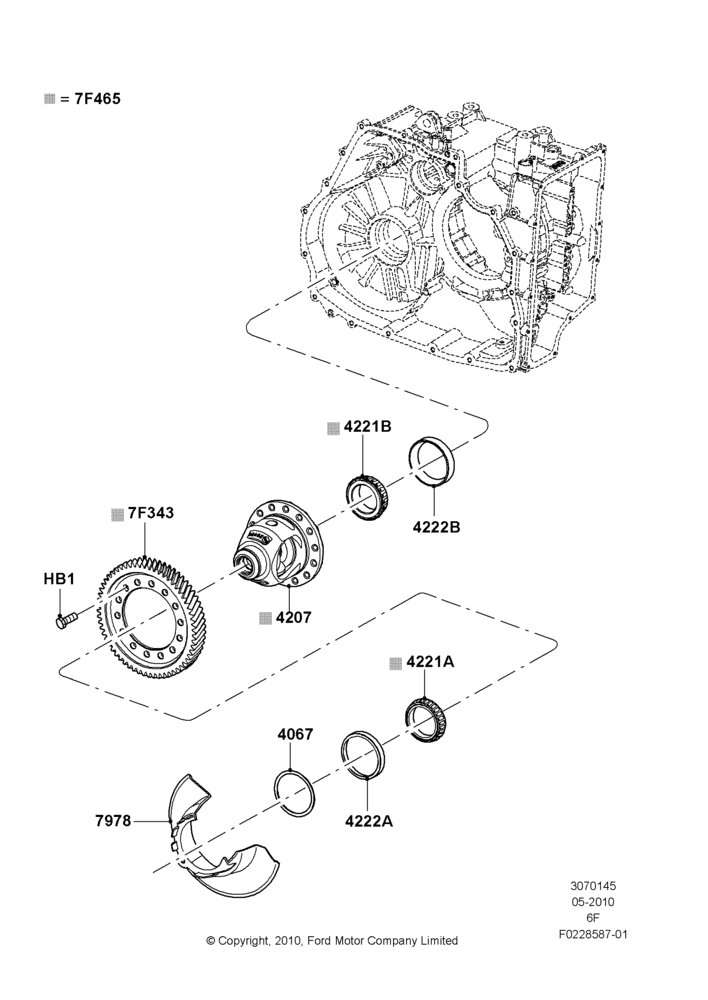 45F - Automatic Transaxle Diff.Component, 6 Speed Auto Transmission 6F50; 12/JUL/2010-24/DEC/2014