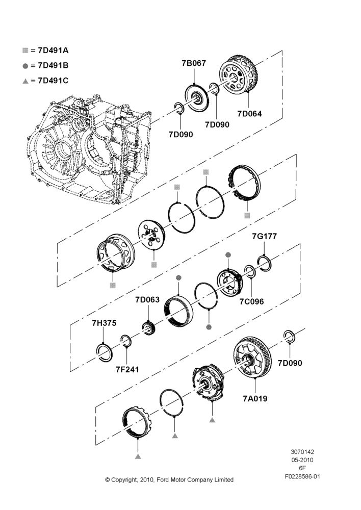 42F - Planetary Gear Sets, 6 Speed Auto Transmission 6F50; 12/JUL/2010-24/DEC/2014