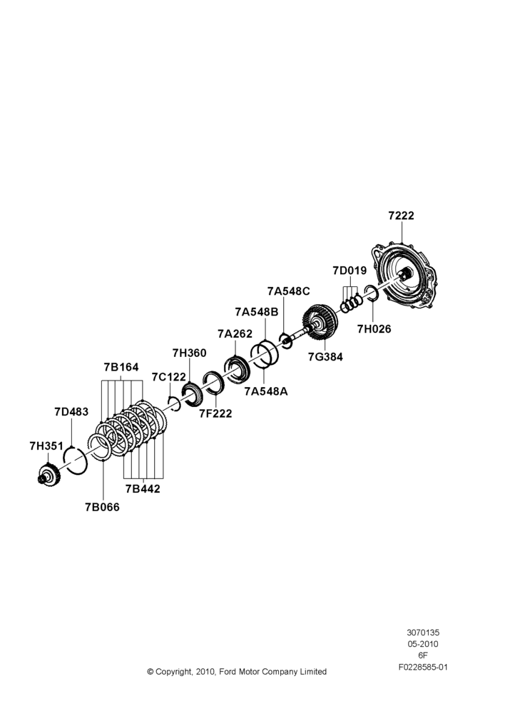 35F - Overdrive Clutch and Components, 6 Speed Auto Transmission 6F50; 12/JUL/2010-24/DEC/2014