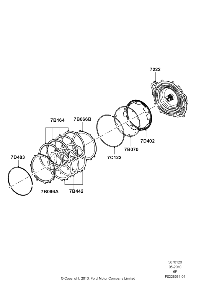 20F - Reverse Clutch and Components, 6 Speed Auto Transmission 6F50; 12/JUL/2010-15/FEB/2012