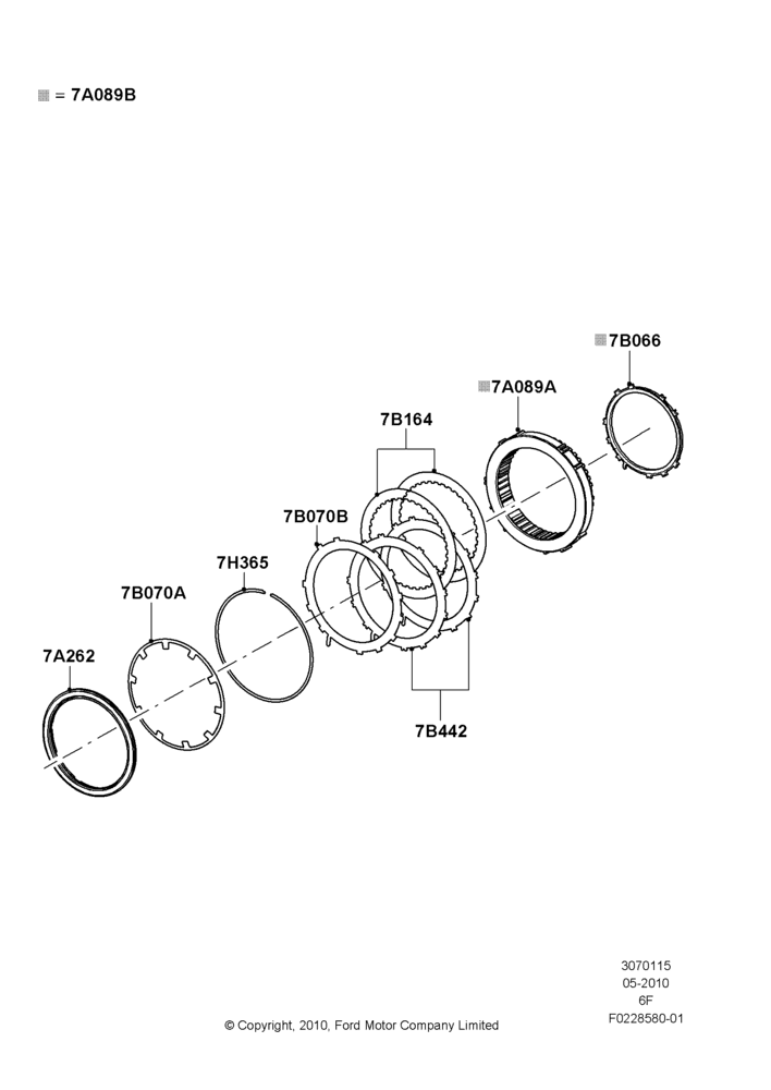 15F - Forward Clutch and Components, 6 Speed Auto Transmission 6F50; 12/JUL/2010-24/DEC/2014