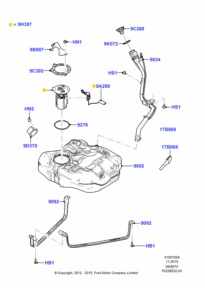 05A - Fuel Tank, 2.0L EcoBoost (240PS); 30/JUL/2012-04/MAY/2018