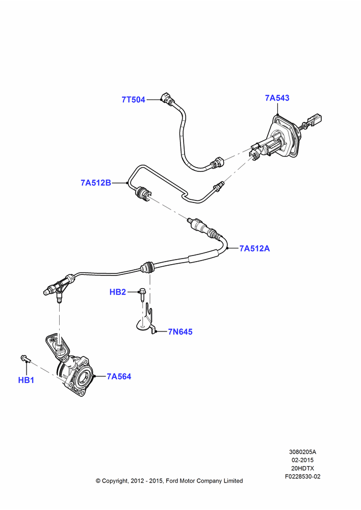 05A - Clutch Master and Slave Cylinders, 6-Speed Manual Transaxle - MMT6, 2.0L EcoBoost (240PS); 30/JUL/2012-04/MAY/2018