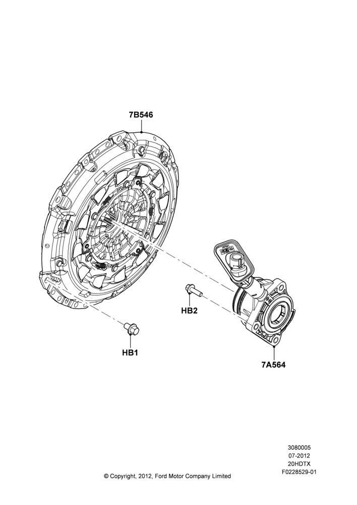 05A - Clutch, 6-Speed Manual Transaxle - MMT6, 2.0L EcoBoost (240PS); 30/JUL/2012-04/MAY/2018