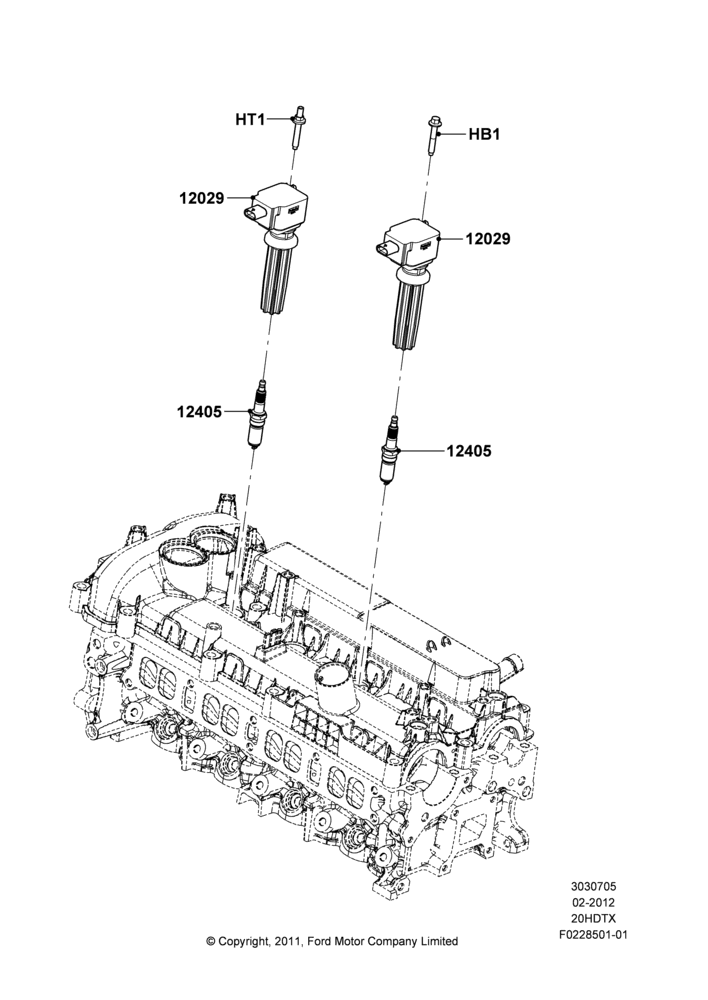 05A - Ignition Coil and Wires/Spark Plugs, 2.0L EcoBoost (240PS); 30/JUL/2012-04/MAY/2018