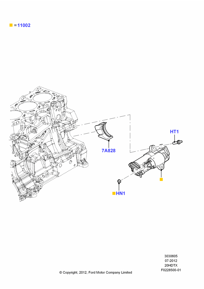 05A - Starter Motor, 2.0L EcoBoost (240PS); 30/JUL/2012-04/MAY/2018