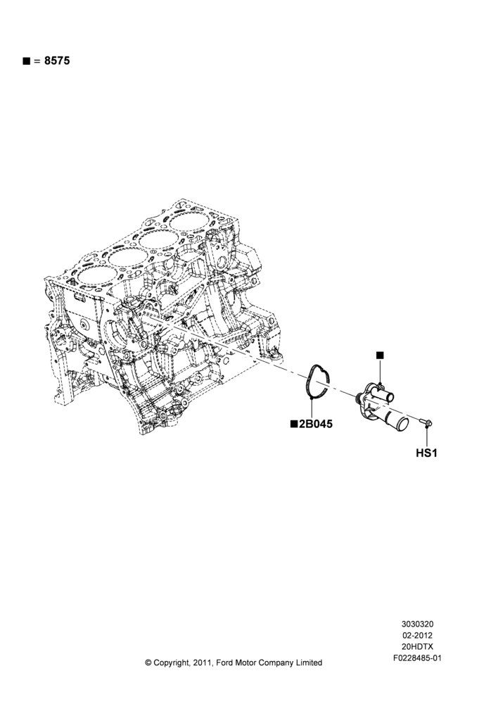 20A - Thermostat/Housing & Related Parts, 2.0L EcoBoost (240PS); 30/JUL/2012-04/MAY/2018